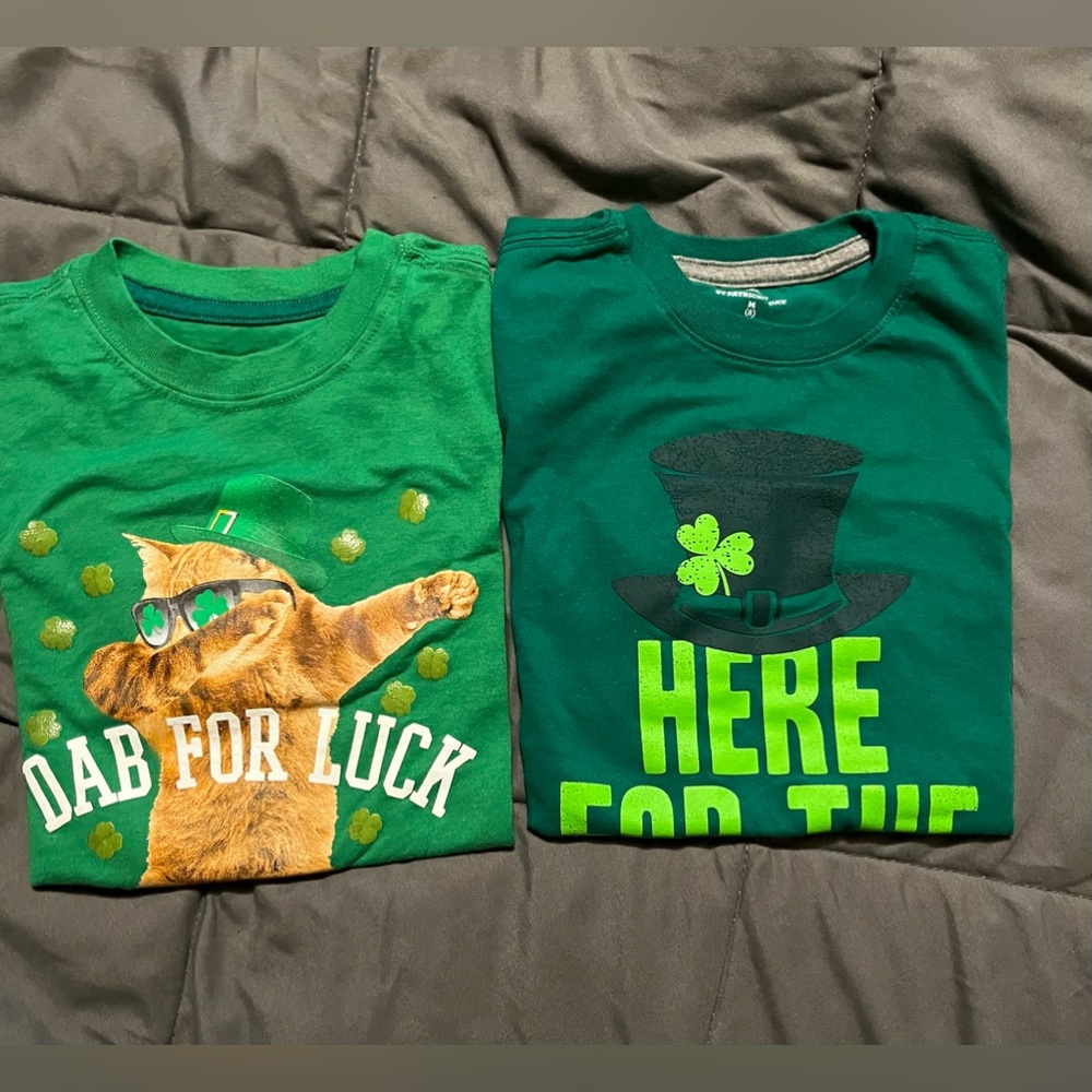2 St. Patrick Day t-shirts. Sz 8